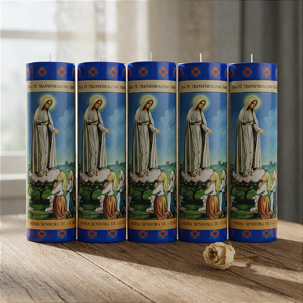 Vela Votiva 272g Nossa Senhora De Fátima - 05 Unidades