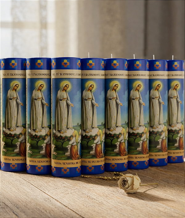 Vela Votiva 272g Nossa Senhora De Fátima - 08 Unidades