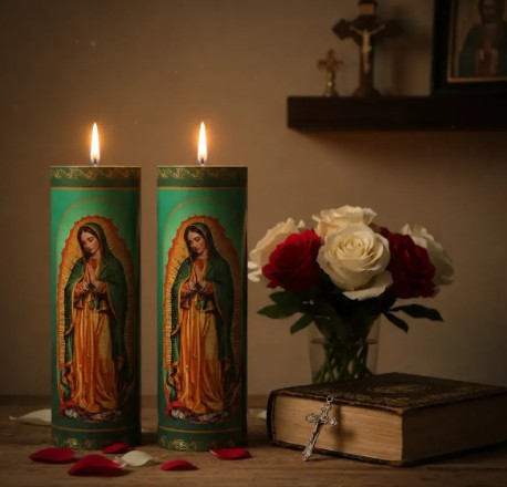 Vela Votiva 272g Nossa Senhora De Guadalupe - 02 Unidades