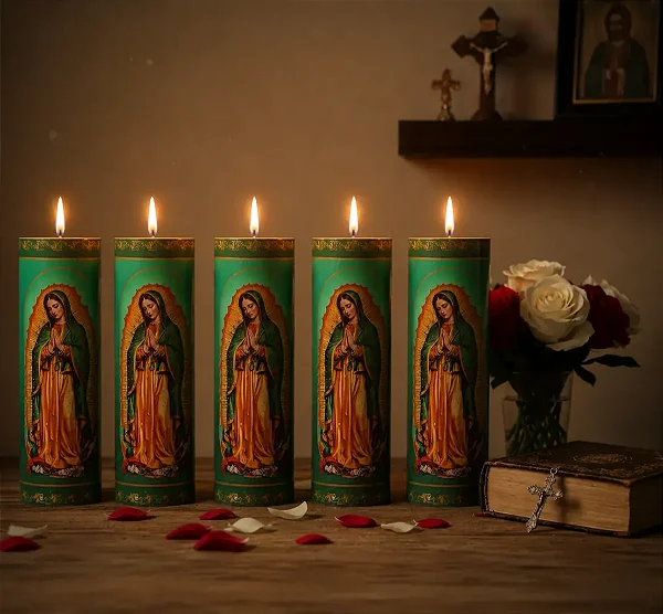 Vela Votiva 272g Nossa Senhora De Guadalupe - 05 Unidades