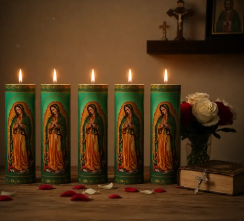 Vela Votiva 272g Nossa Senhora De Guadalupe - 05 Unidades