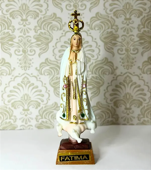 Imagem Nossa Senhora De Fátima 10cm Resina Santita