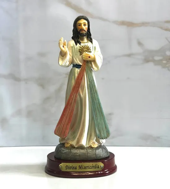 Imagem Jesus Misericordioso Em Resina 14cm Di Angelo