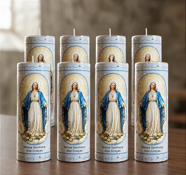 Vela Votiva Nossa Senhora Das Graças 272g - 8 Unidades