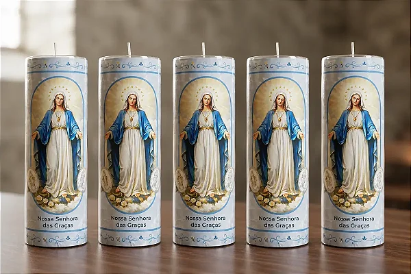 Vela Votiva Nossa Senhora Das Graças 272g - 5 Unidades