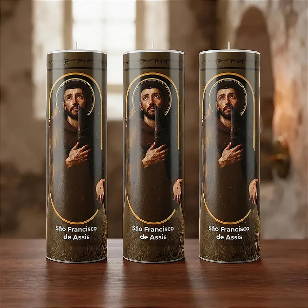 Vela Votiva De São Francisco De Assis 272g - 3 Unidades