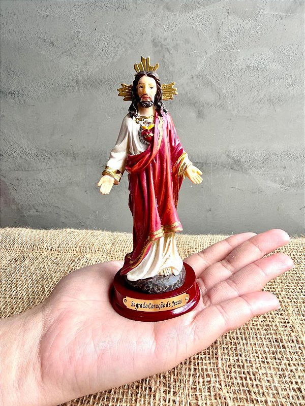 Imagem Sagrado Coração De Jesus 12cm Resina Di Angelo