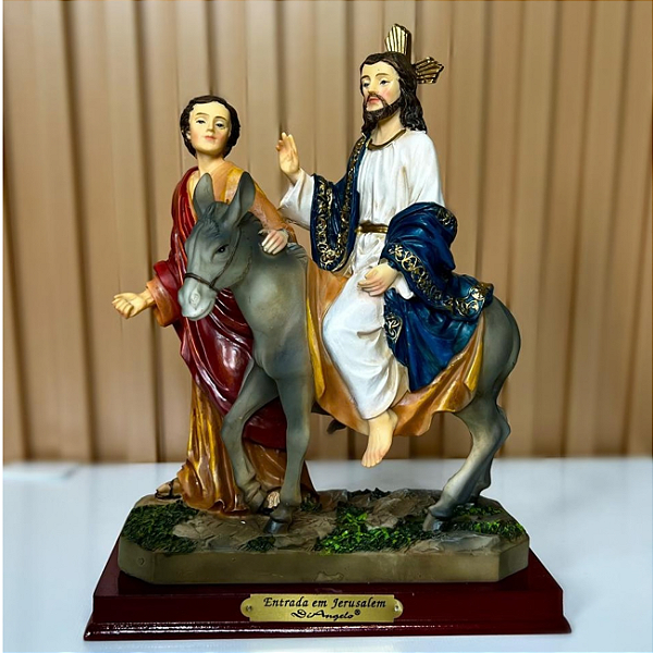 Imagem Escultura Entrada De Jesus Em Jerusalém 22cm