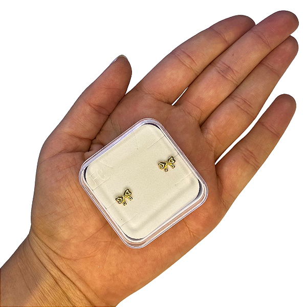 Brinco Baby Laço Folheado a Ouro