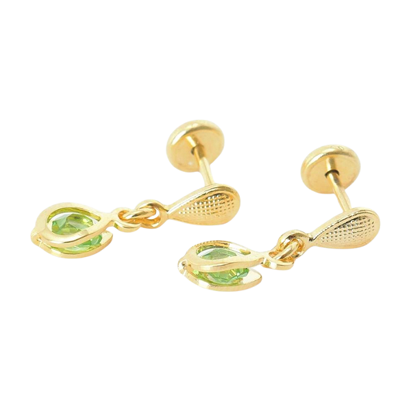 Brinco Baby Bolinha 3mm com Pedra 3,0mm Folheado a Ouro