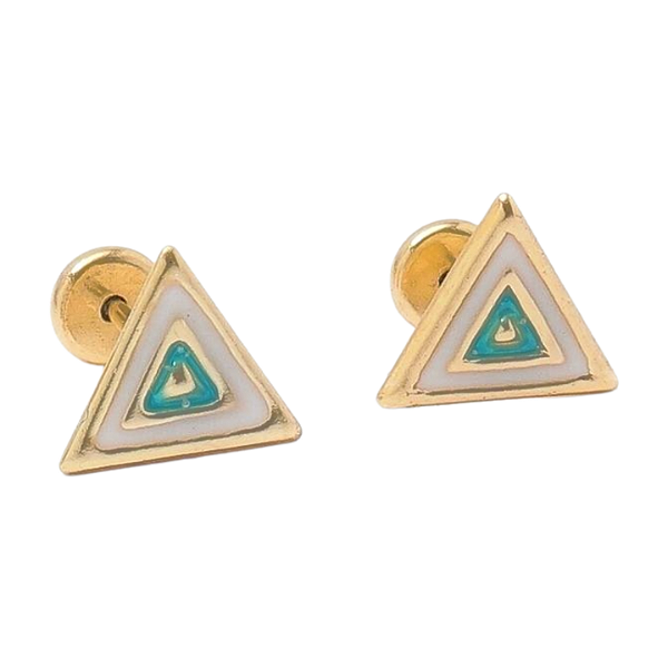 Brinco Baby Triângulo Folheado a Ouro
