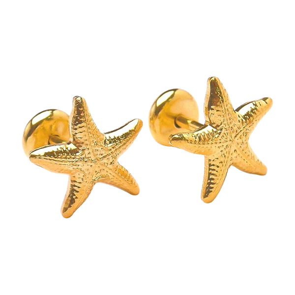 Brinco Baby Estrela do Mar Folheado a Ouro