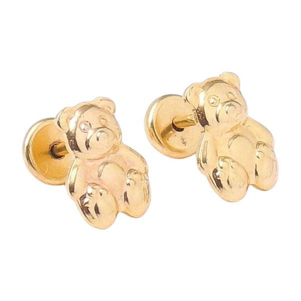 Brinco Baby Ursinho Folheado a Ouro