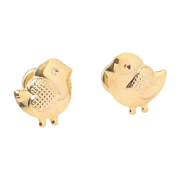 Brinco Baby Passarinho Folheado a Ouro