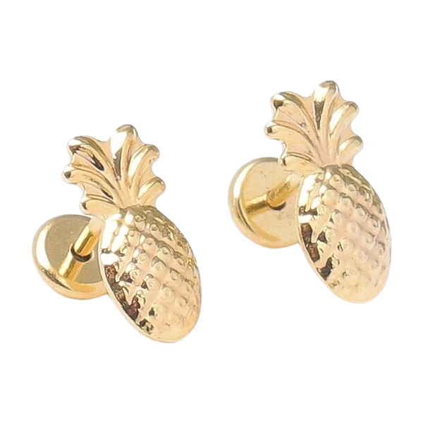 Brinco Baby Abacaxi Folheado a Ouro