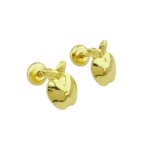 Brinco Baby Maça Folheado a Ouro