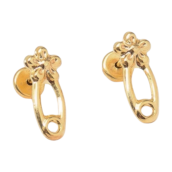 Brinco Baby Alfinete Folheado a Ouro