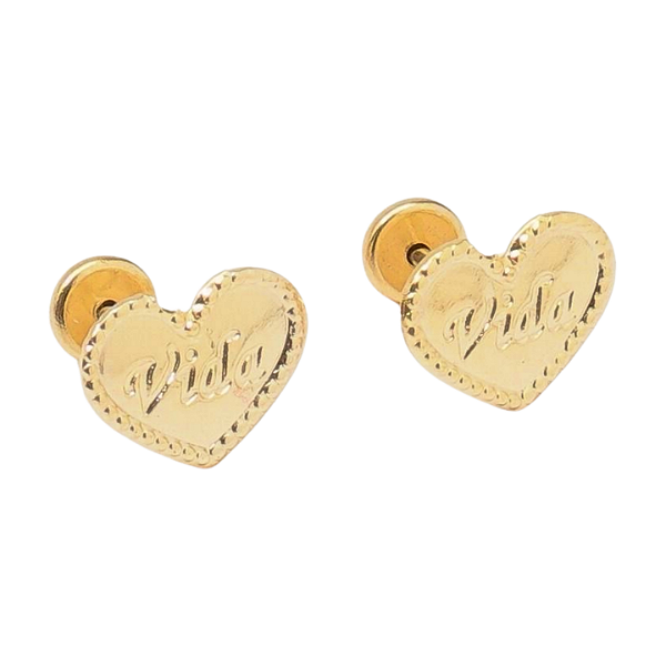 Brinco Coração Vida Folheado a Ouro