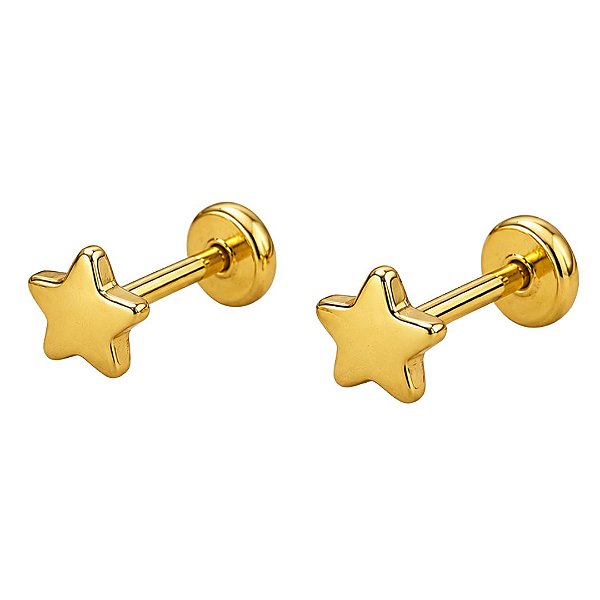 Brinco Estrelinha Mini Folheado a Ouro 18k