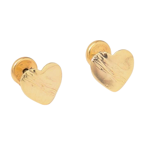 Brinco Coração Riscado Folheado a Ouro