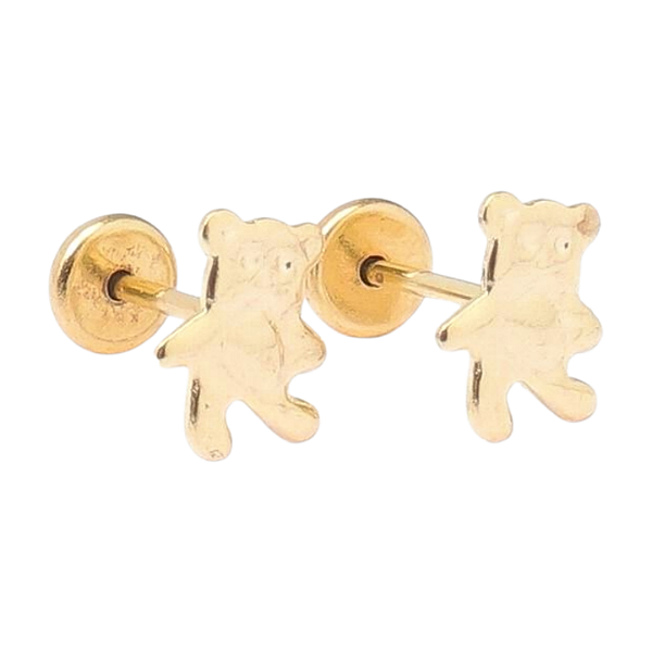Brinco Ursinho Folheado a Ouro