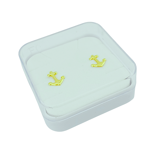 Brinco Baby Ancora SemiJoia Folheado a Ouro