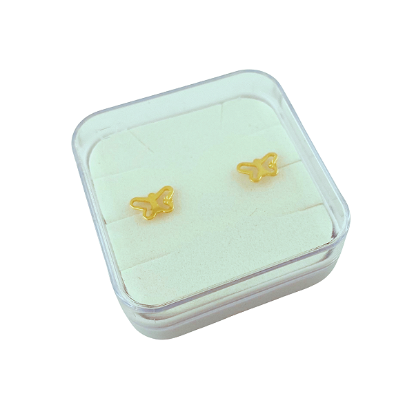 Brinco Borboleta Vazada Folheada a Ouro