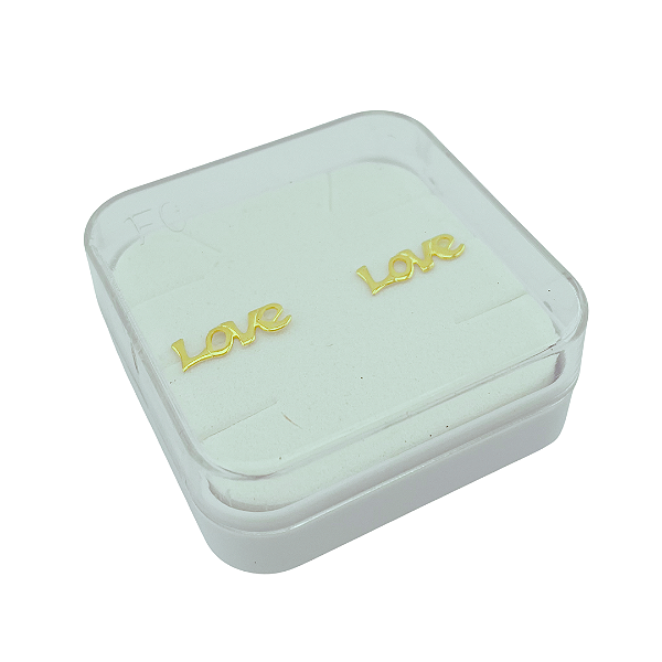 Brinco Infantil Love Folheado a Ouro