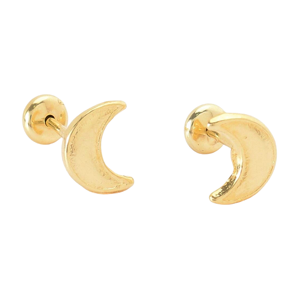 Brinco Baby Meia Lua Folheado a Ouro