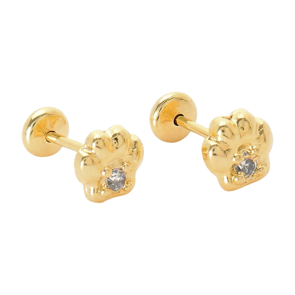 Brinco Baby Patinha Cravejada Zircônia Folheado a Ouro