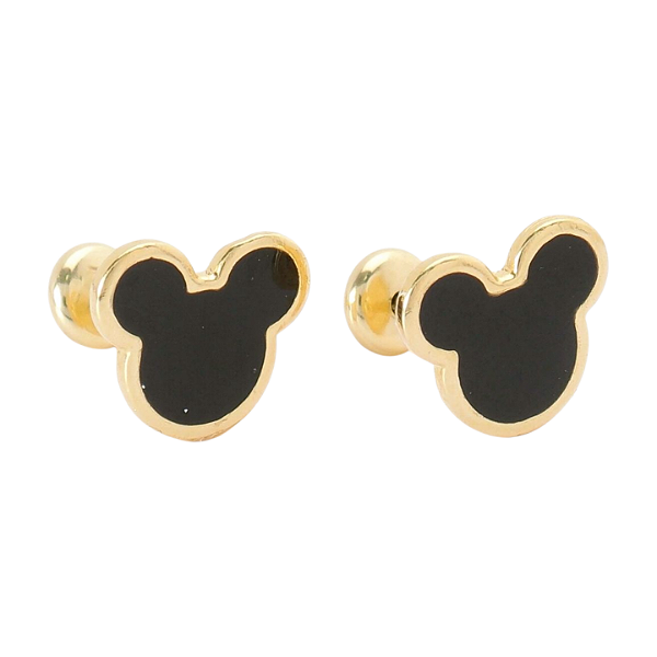 Brinco Baby Ratinho Resina Folheado a Ouro