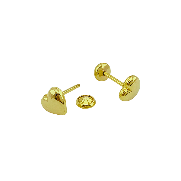 Brinco Baby Coração Folheado a Ouro