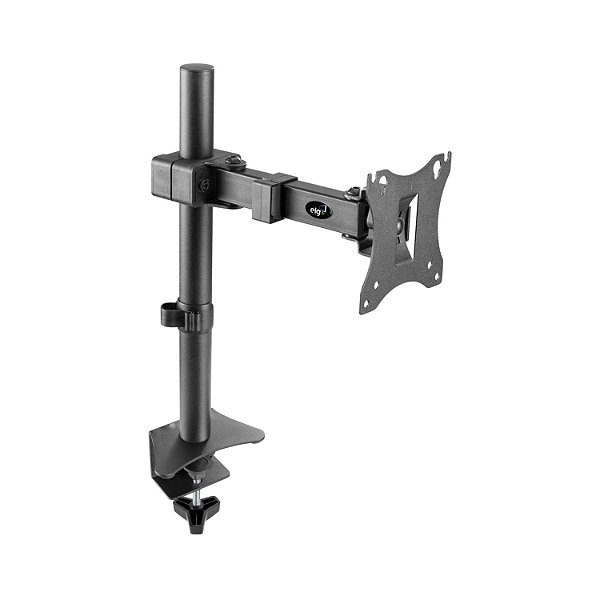 Suporte Ergonômico Articulado de Mesa, Monitor 17" a 34", Giro 360°, Ajuste de Altura, Suporte Até 7kg, Preto, F50N, ELG