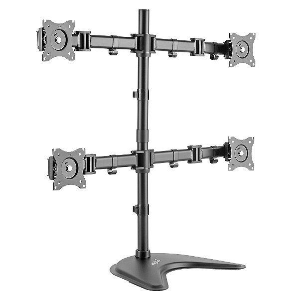 Suporte Ergonômico Articulado de Mesa, 4 Monitores 15" a 27", Altura Ajustável, Até 8kg por Monitor, Preto, T160ND4, ELG