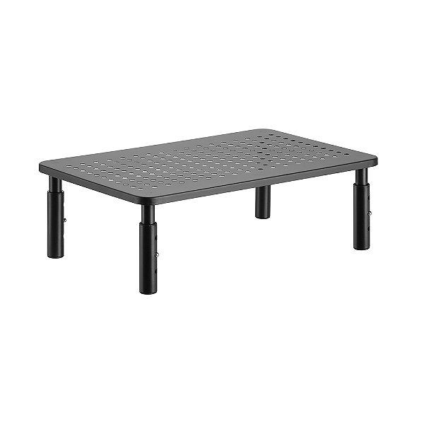 Suporte Organizador de Mesa para Monitor até 32", Ajustável 3 Alturas, Ventilado, Suporte Até 20kg, Preto, DSK01, ELG
