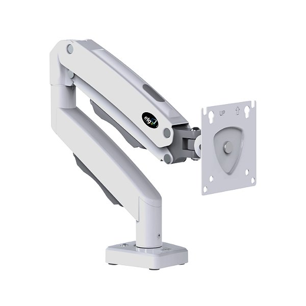 Suporte Ergonômico de Mesa, Monitor 17" a 35", Pistão a Gás, Giro 360°, Suporta Até 9kg, Branco, F80W, ELG