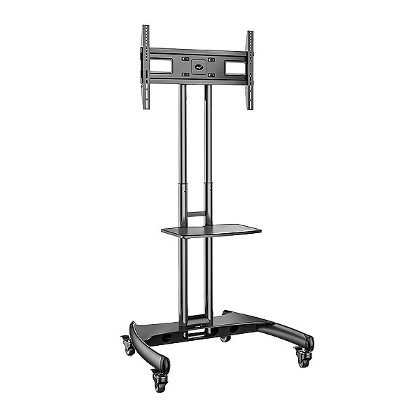 Suporte Pedestal Móvel para TV, Suporte Até 65kg, Rodízios, Altura Ajustável 112-152cm, Preto, A06V6_PRO, ELG