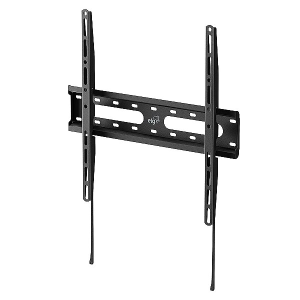 Suporte Fixo de Parede para TV, 32" a 77", Trava Automática, Nível Bolha, Suporte Até 50kg, Preto, FIX400, ELG