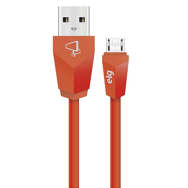 Cabo Micro USB, Sincronização e Recarga 12W 2.4A, Textura Suave ao Toque, 1 metro, Laranja, M510LR, ELG