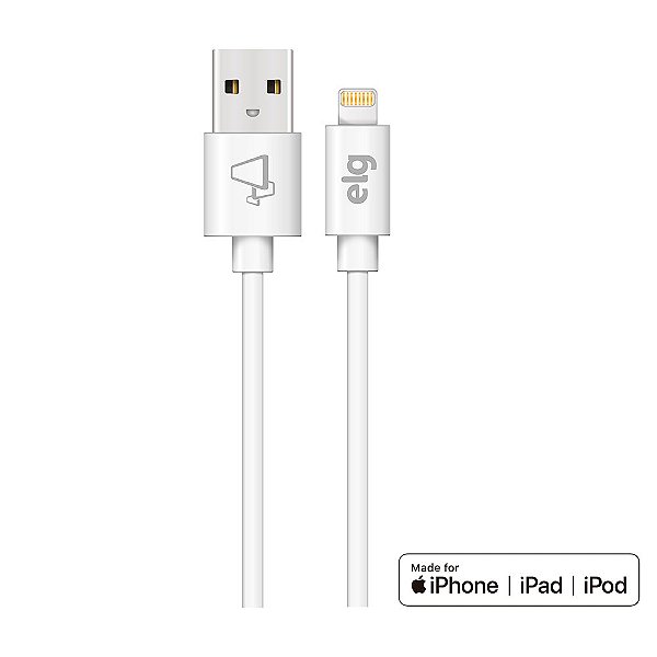 Cabo Lightning, Sincronização e Recarga 12W 2.4A, Certificação Apple MFi,