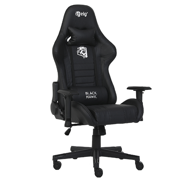 Cadeira Gamer Ergonômica Black Hawk, Apoio Cervical, Encosto Reclinável 180º, Suporta 150kg,