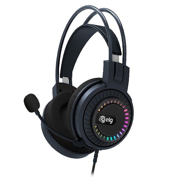 Headset Gamer Mizar, 3D Surround 7.1, RGB, Microfone Omnidirecional, Cabo Nylon USB, Preto, HGMZ, ELG