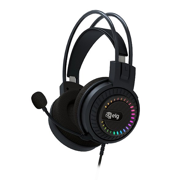 Headset Gamer Mizar, 3D Surround 7.1, RGB, Microfone Omnidirecional, Cabo Nylon USB, Preto, HGMZ, ELG