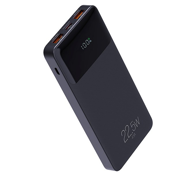 Power Bank Carregador Portátil, Display Indicador, 10200mAh 22.5W, Turbo, Preto, PB102BK, ELG