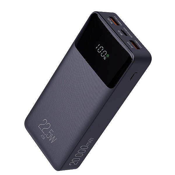 Power Bank Carregador Portátil, Display Indicador, 20000mAh 22.5W, Turbo, Preto, PB200BK, ELG