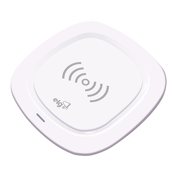 Carregador de Mesa Sem Fio Wireless por Indução, 5W, Compatível Qi, Antiderrapante, Branco, WQ1WH, ELG