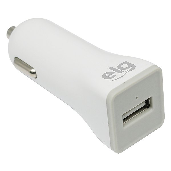 Carregador Veicular Universal, USB 1A, 12V-24V, Speed Plus Port, Carga Rápida, Proteção Antichamas, Branco, CC1SBR, ELG