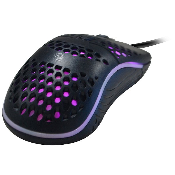 Mouse Gamer Dragon War Light, 2400 DPI, LED 7 Cores, 4 Botões, Cabo Nylon 1,35 metros, Ultraleve, Preto, MGDWL1, ELG