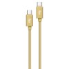 Cabo USB Tipo-C para USB Tipo-C, Carga Rápida 15W 3A, 1 metro, Dourado, TC2TCBG, ELG