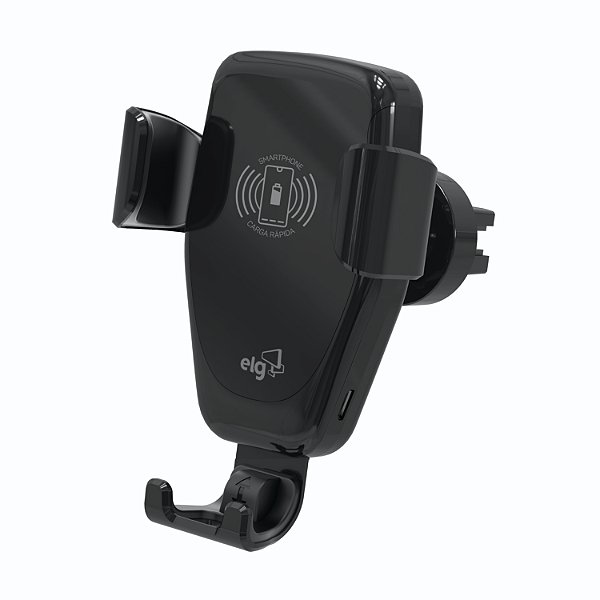 Suporte Veicular com Carregador Wireless 10W ELG Automático para Celular 4.5” a 7” Giratório 360º CH360WA